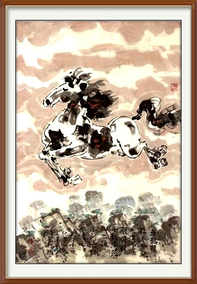 吴建堂作品《无羁飞天》 规格：90x68cm